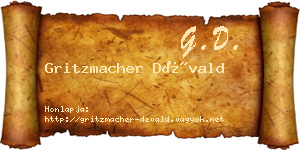 Gritzmacher Dévald névjegykártya